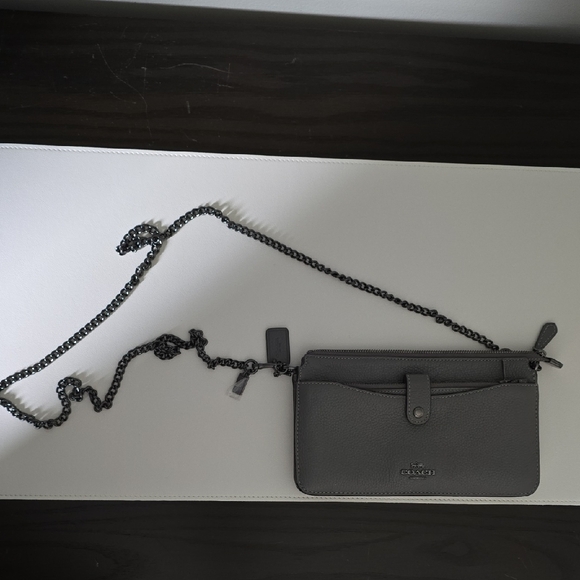 BOTD NFS NWOT Vintage @coach NYC Pocket Purse in Flannel  nwot Coach Gray Leather Crossbody Bag